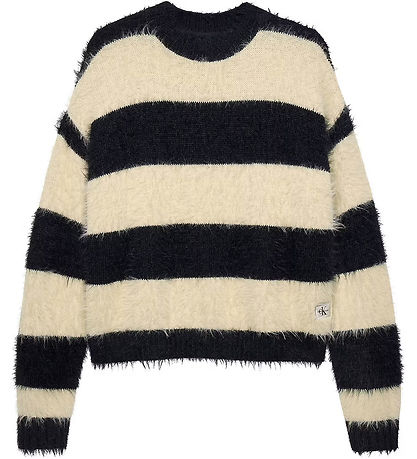 Calvin Klein Blouse - Knitted - Whitecap Gray/Black Striped