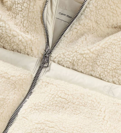 Calvin Klein Vadderad jacka m. Fleece - Vithätta Grå