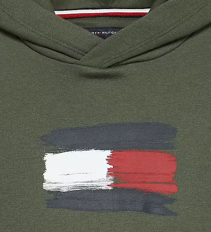 Tommy Hilfiger Hoodie - Flag - Pewter Green