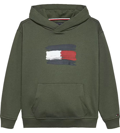 Tommy Hilfiger Hoodie - Flag - Pewter Green
