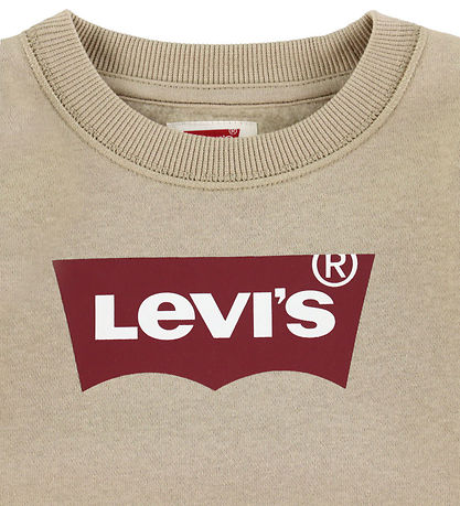 Levis Sweatshirt - Fladdermusvinge - White Pepper m. Röd