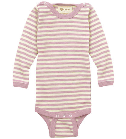 Engel Bodysuit l/s - Wool - Rosewood Melange/Natural