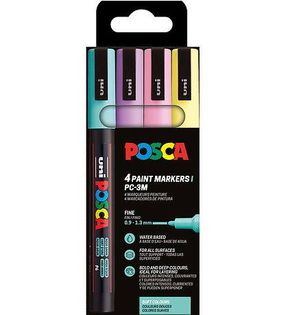 Posca Markers - PC-3M - 4 pcs - Muted Colours