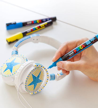 Posca Tússlitir - PC-3M - 4 Stk. - Blátt/Grænt/Fjólublátt M. Gli