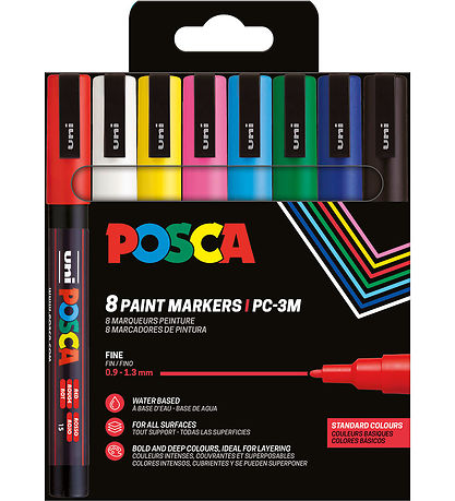 Posca Markers - PC-3M - 8 pcs - Multicolour