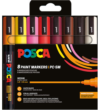 Posca Markers - PC-5M - 8 pcs - Multicolour