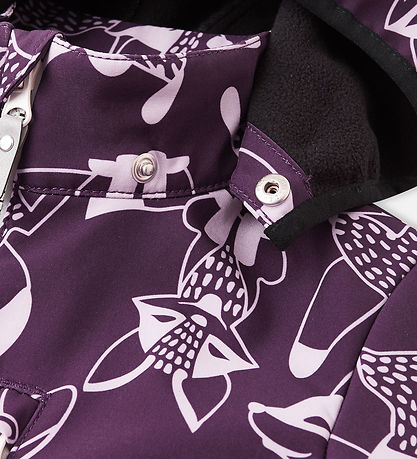 Reima Softshell Suit w. Fleece - Nurmes - Purple w. Foxes