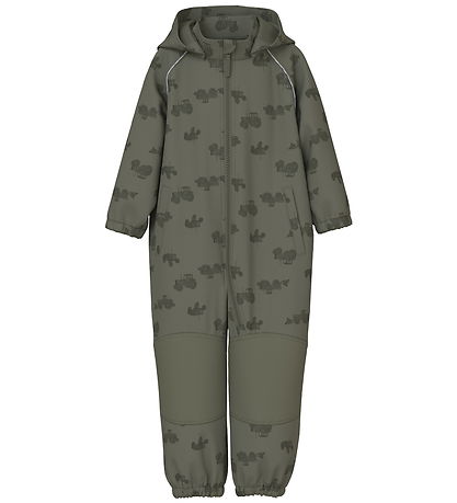 Name It Softshell Suit w. Fleece - NmmAlfa08 - Noos - Dusty Oliv