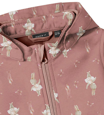 Name It Softshell Suit w. Fleece - NbnAlfa08 - Woodrose/Bunny