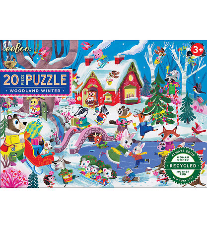 Eeboo Jigsaw Puzzle - 20 Bricks - Woodland Winter