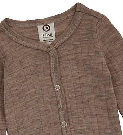 Müsli Jumpsuit - Rib - Woolly - Wool - Walnut Melange