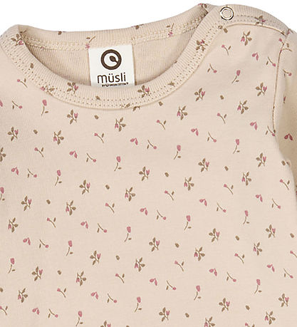Müsli Bodysuit l/s - Aster - Oak/Nostalgia Rose/Beige