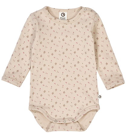 Müsli Bodysuit l/s - Aster - Oak/Nostalgia Rose/Beige