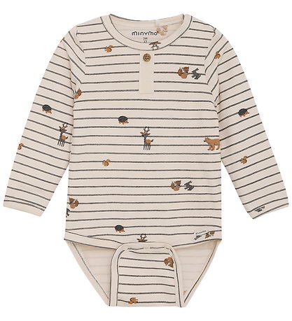 Minymo Romper l/s - AOP - Zandschelp