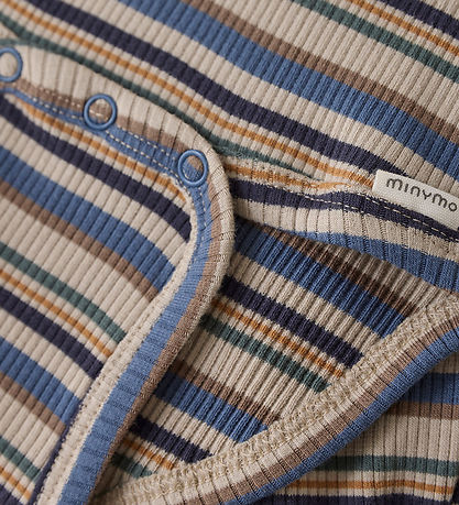 Minymo Bodysuit l/s - Rib - China Blue