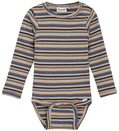 Minymo Bodysuit l/s - Rib - China Blue