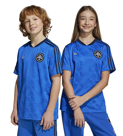 adidas Originals Stuttermabolur - Blátt M. Lógó