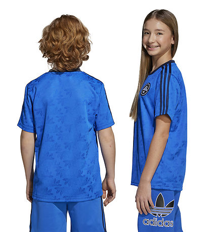 adidas Originals Stuttermabolur - Blátt M. Lógó