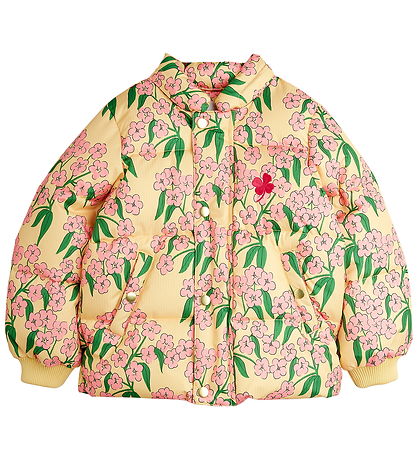 Mini Rodini Fóðraður jakki - Alpine Blóm - Gult