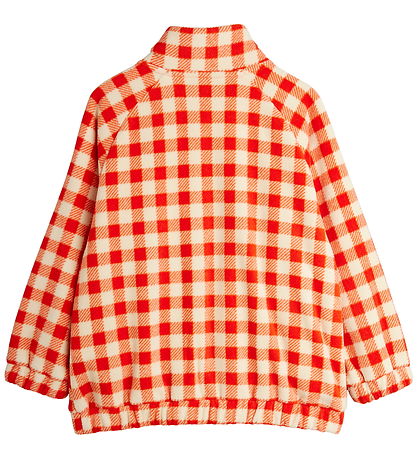 Mini Rodini Flísjakki - Gingham - Rautt/Hvít - köflótt