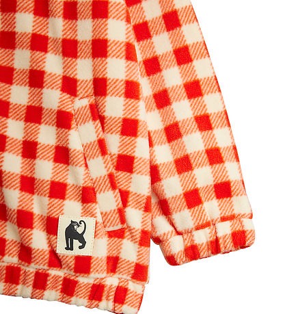 Mini Rodini Flísjakki - Gingham - Rautt/Hvít - köflótt