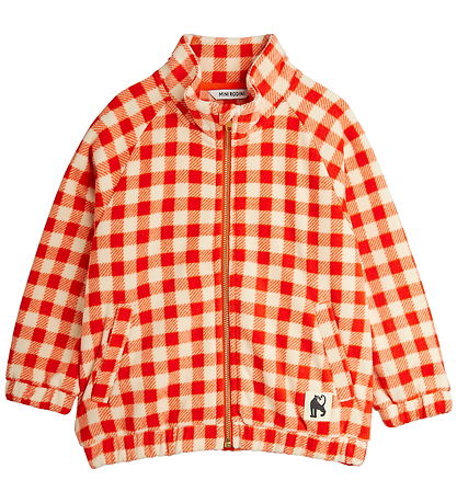 Mini Rodini Flísjakki - Gingham - Rautt/Hvít - köflótt
