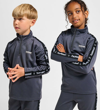 Hummel Bluse - hmlJR Goal Tape Halfzip - Ebony