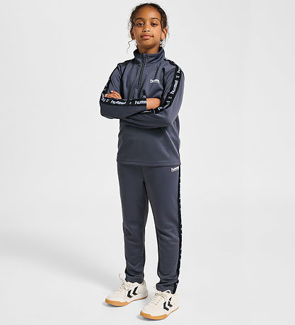 Hummel Bluse - hmlJR Goal Tape Halfzip - Ebony