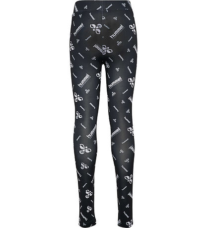 Hummel Leggings - hmlJR Líkamsræktarstöð - Svart/Hvítt M. Lógó