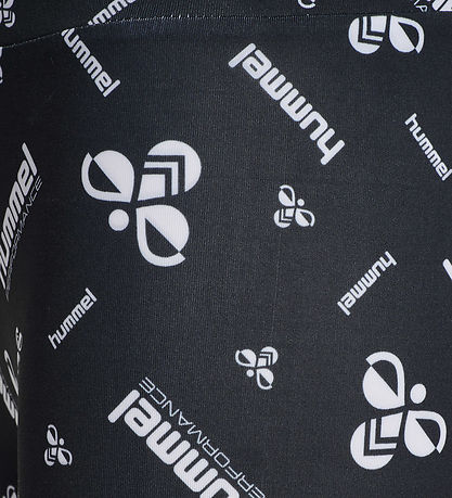 Hummel Leggings - hmlJR Líkamsræktarstöð - Svart/Hvítt M. Lógó