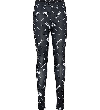 Hummel Leggings - hmlJR Líkamsræktarstöð - Svart/Hvítt M. Lógó