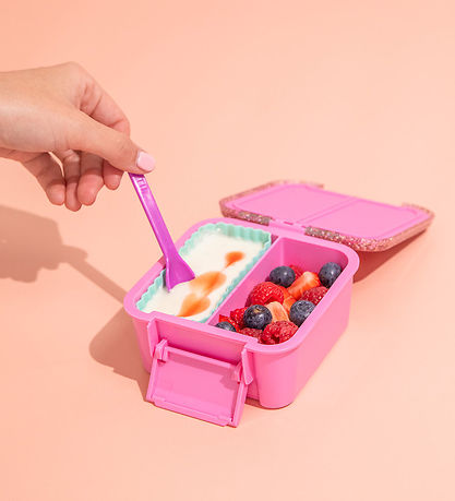 MontiiCo Snackbox w. 3 Rum - Bento Two - 500 mL - Floss Glitter