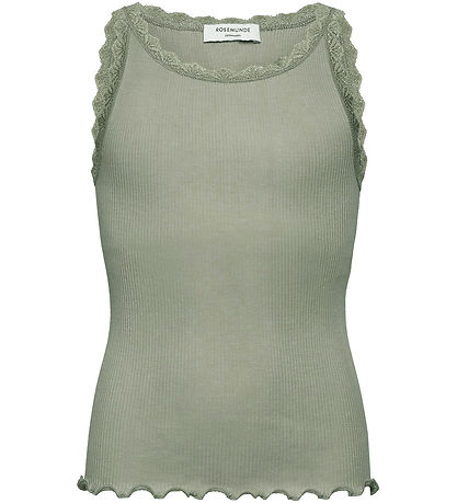 Rosemunde Top - RkBalta - Rib - Abbey Stone w. Lace