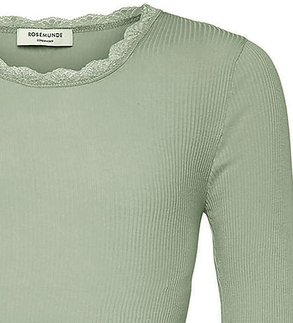 Rosemunde Blouse - Rib - Balta - Abbey Stone w. Lace