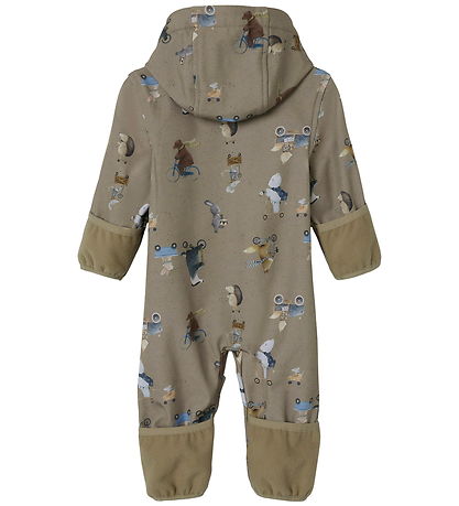Name It Softshell Suit w. Fleece - NbnAlfa08 - Silver Mink/GO
