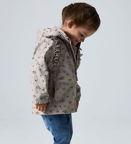 Name It Softshell Jacket w. Fleece - NmfAlfao - Pure Cashmere/Bo