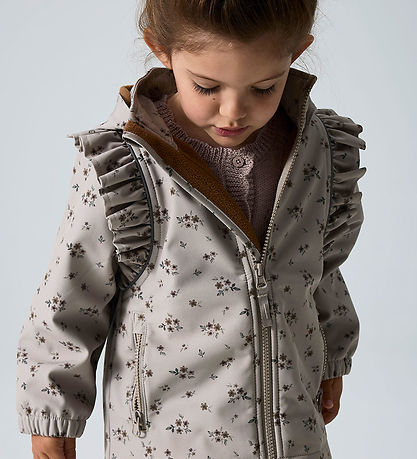 Name It Softshell Jacket w. Fleece - NmfAlfao - Pure Cashmere/Bo