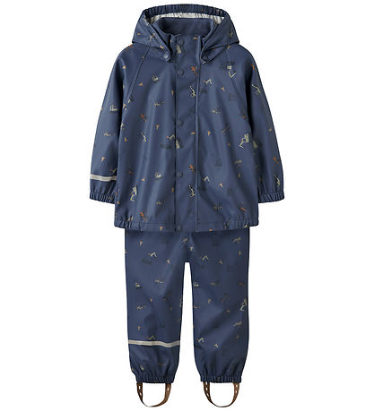 Name It Regenkleidung m. Fleece - NmmTrocken10 - Vintage Indigo