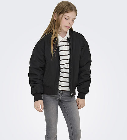 Kids Only Bomber Jacket - KogMinna - Black/Mauve Wine