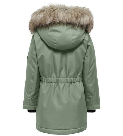 Kids Only Jacket - Noos - KogIris - Desert Sage/Fur Light Grey