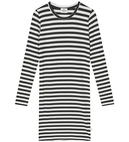 Mads Nørgaard Dress - Stripe Dubina - Black/Vanilla Ice