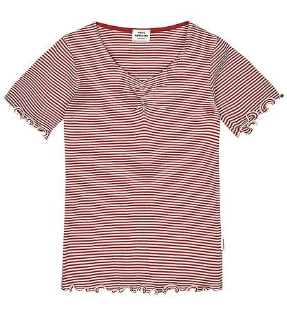 Mads Nørgaard T-Shirt - Stripe Tiki - Weingut/Vanilla Ice