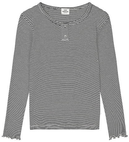 Mads Nørgaard Blússa - Stripe Tala - Black/Vanilla Ice