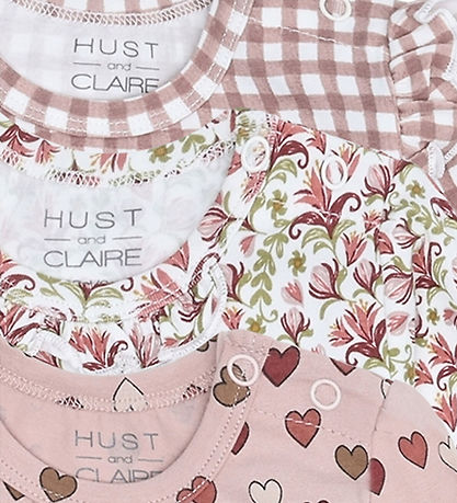 Hust and Claire Bodysuit l/s - 3-Pack - Bella Little Check - Ado