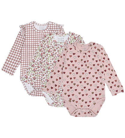 Hust and Claire Bodysuit l/s - 3-Pack - Bella Little Check - Ado