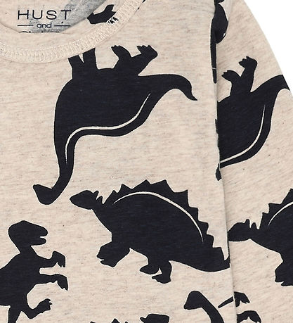 Hust and Claire Bodysuit l/s - Billy All Dinos - Biscuit