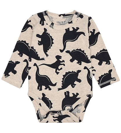 Hust and Claire Bodysuit l/s - Billy All Dinos - Biscuit