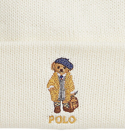 Polo Ralph Lauren Beanie w. Fleece - Clubhouse Cream w. Soft Toy