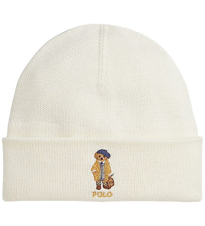 Polo Ralph Lauren Beanie w. Fleece - Clubhouse Cream w. Soft Toy