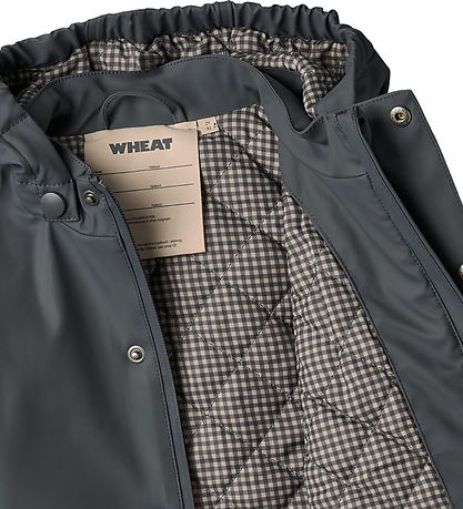 Wheat Rain Jacket w. Termo - PU - Aju - Greyblue